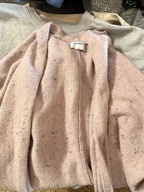 Old Navy Blush Bouclé Open Cardigan